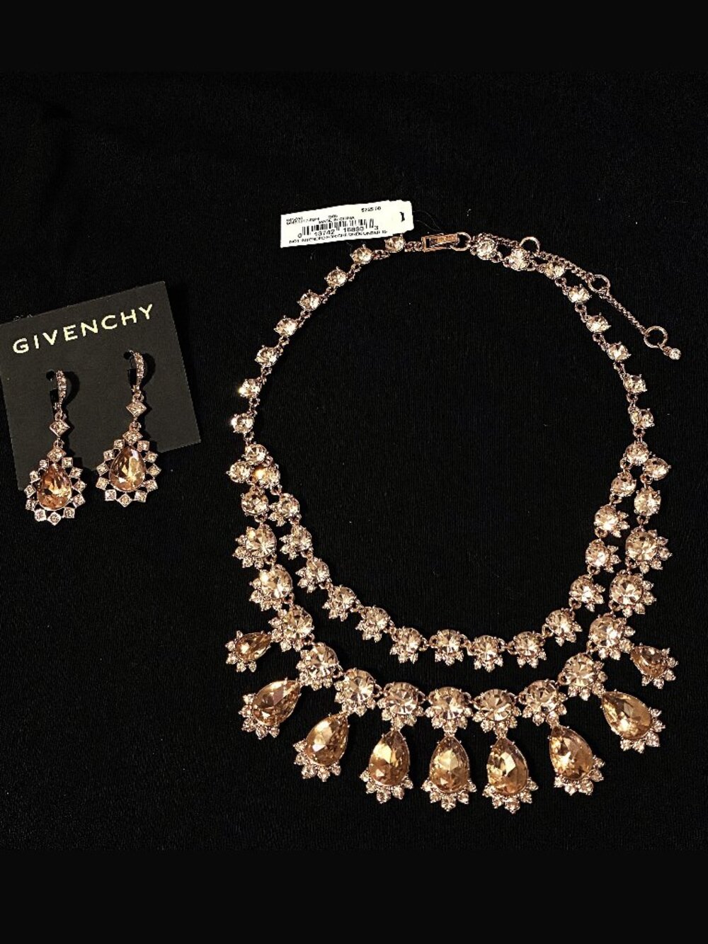 Givenchy Necklace and Teardrop Crystal Earrings Set